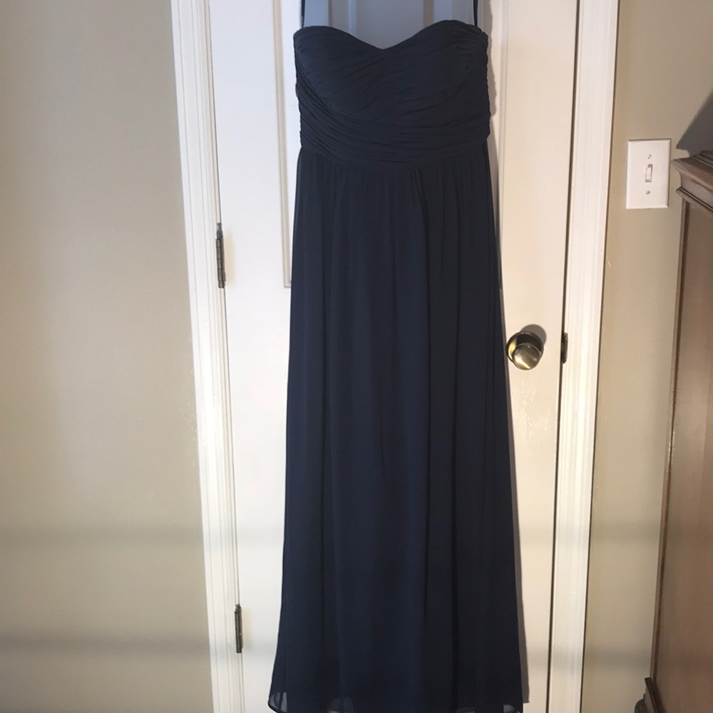 Floor length navy gown